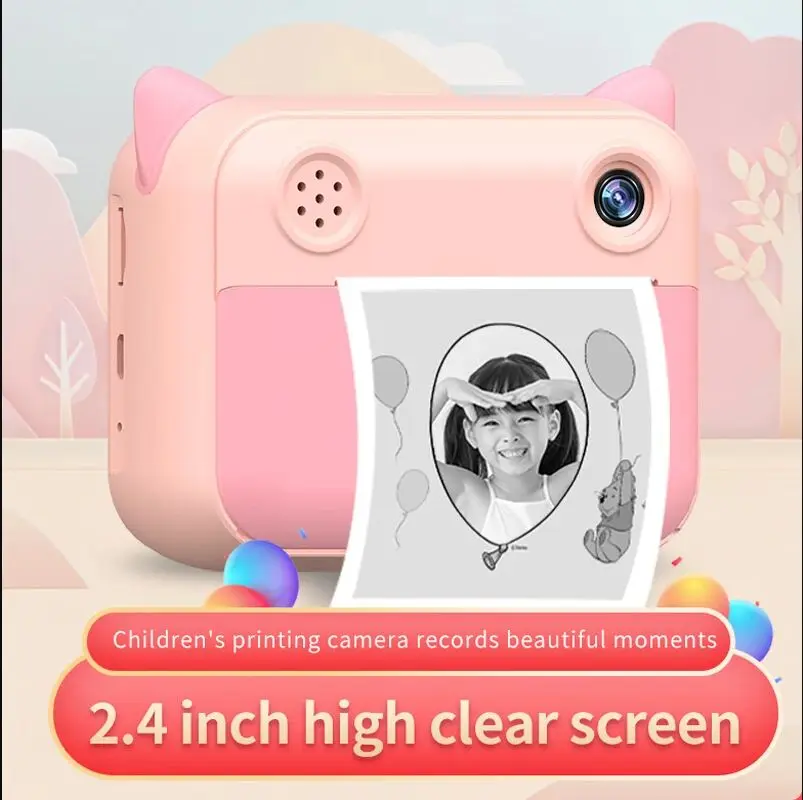 Children's Camera Instant Print Camera For Kids 12MP 1080P HD Digital Video Photo Camera Toys with Photo Paper Cute Child