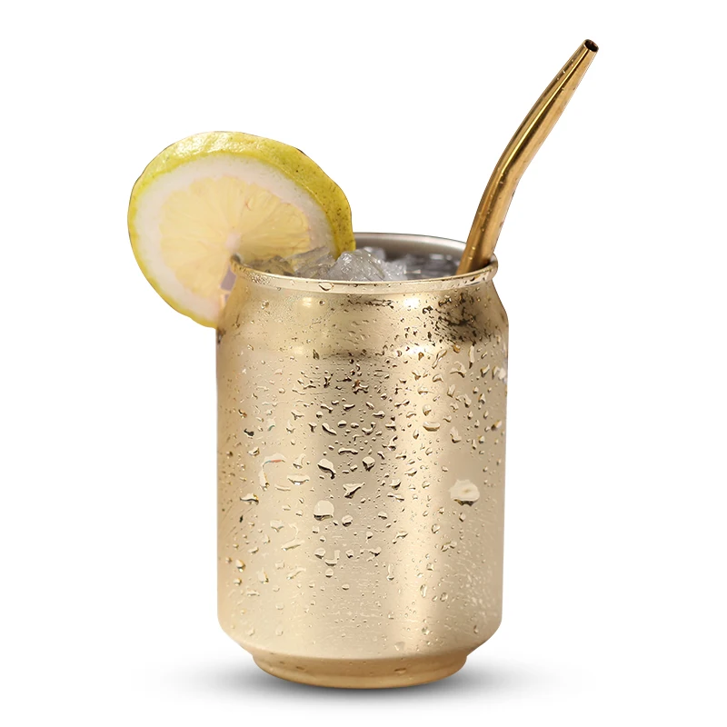 Серебристые кружки колы из нержавеющей стали без металлической соломы