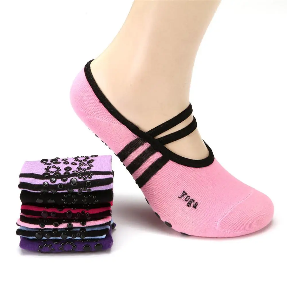 

Pure Cotton Socks Backless Yoga Women Anti-skid Silicone Hemming Socks Autumn Winter Dance Ladies Sport Pilates Ballet Socks