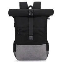 2022 rolltop laptop backpack school rucksack waterproof college travel business work bag with usb port for menwomen