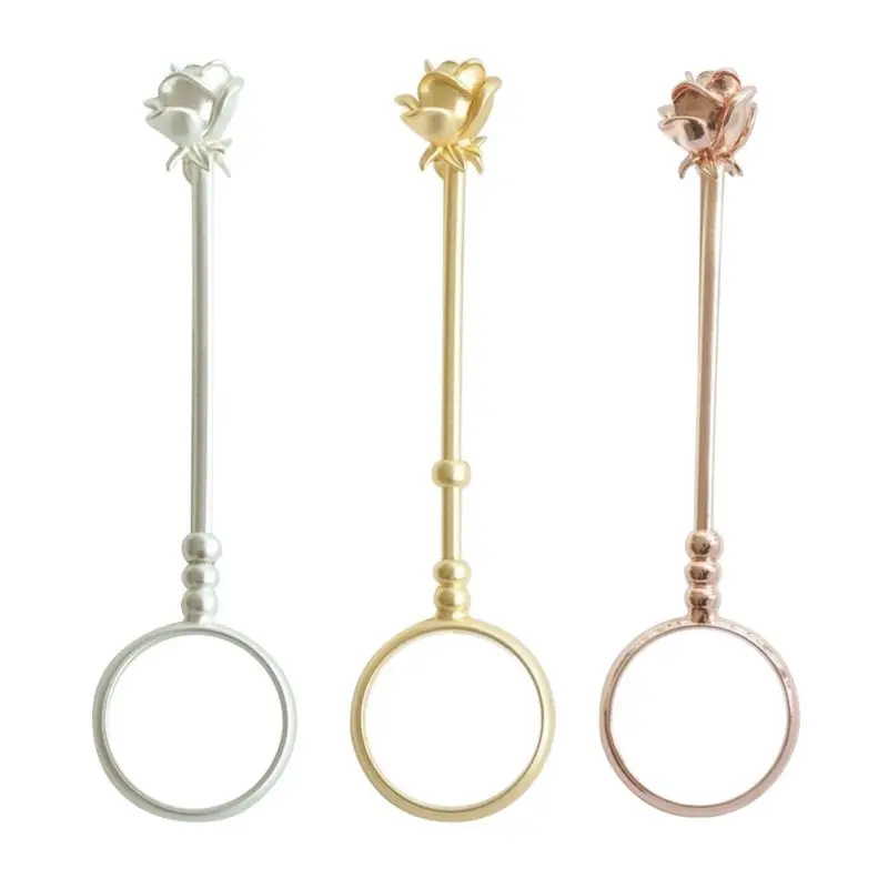 Женское и мужское кольцо-держатель для сигарет с розовым цветком тонкие кольца