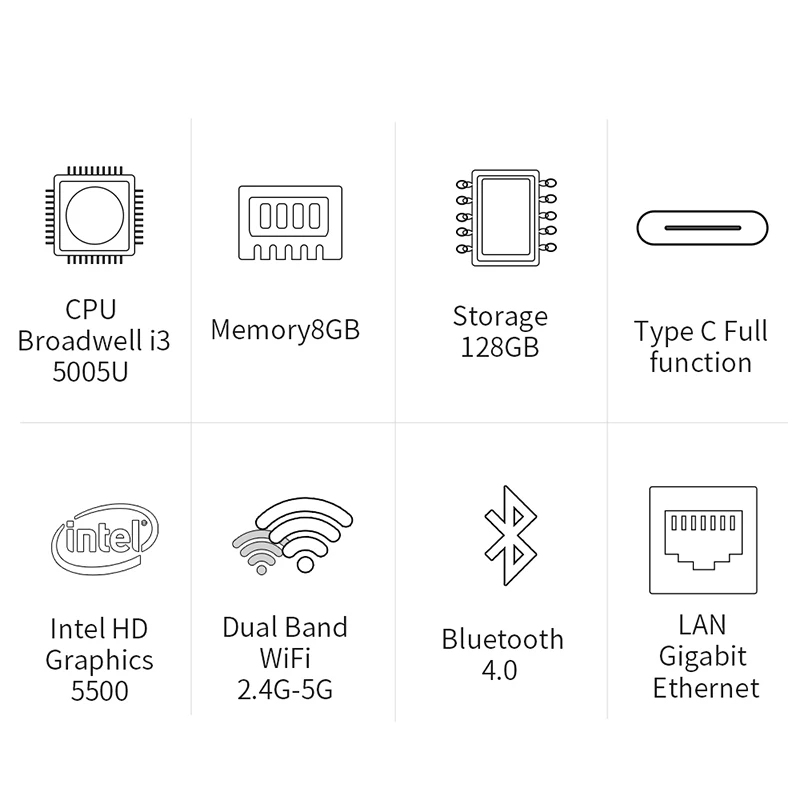 Новый джемпер EZbox I3 Мини ПК Intel 5005U изображения HD 8 ГБ 128 2 4G + 5G Wi Fi гигабитный Windows 10