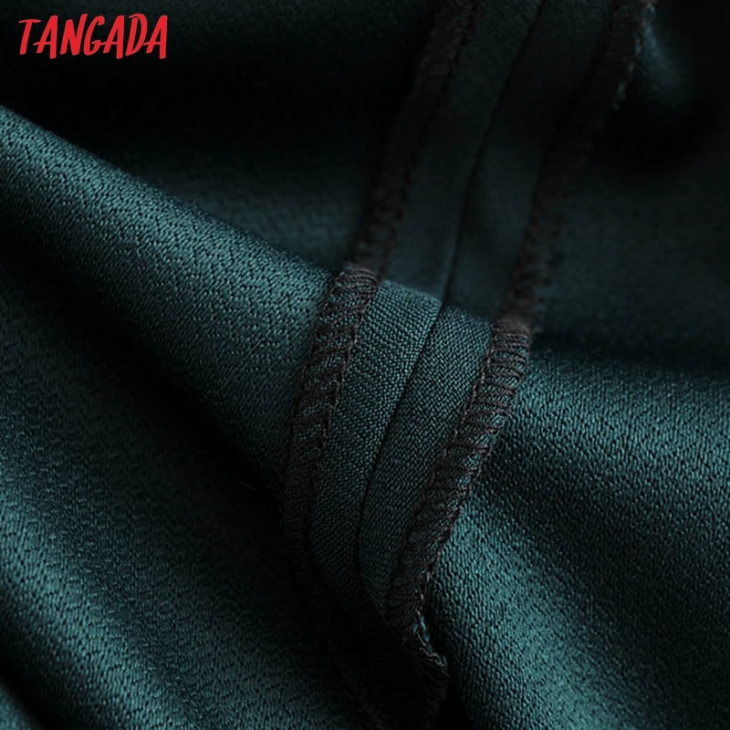 Tangada, Модный женский однотонный костюм, брюки, брюки, карманы, пуговицы,, для офиса, леди, длина по щиколотку, брюки, QJ144