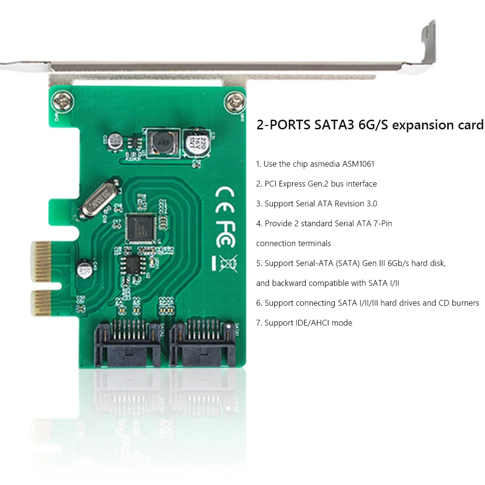 плата расширения pcie sata 2 порта pci e sata 6