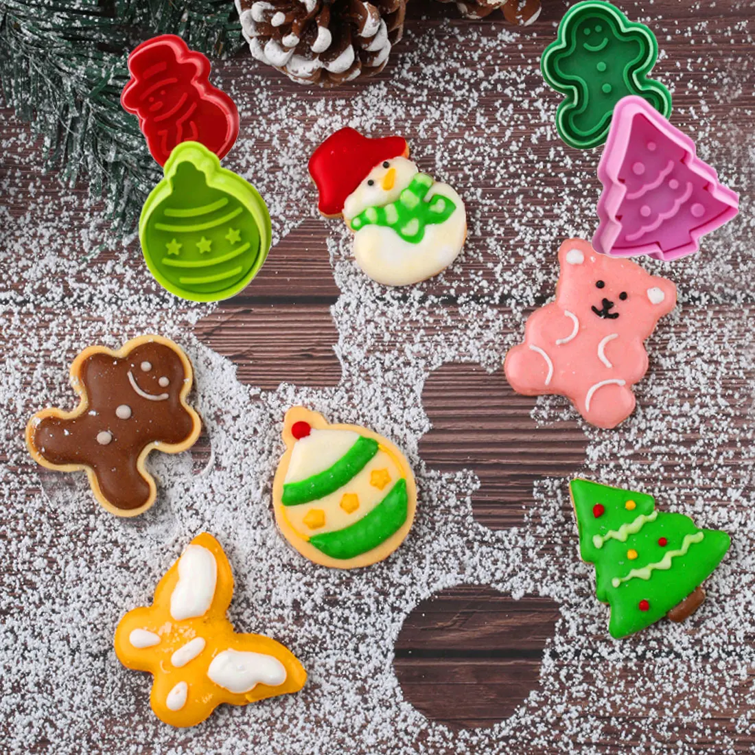 Новинка 4 шт. Рождественский Снеговик помадка торт форма печенье Плунжер резаки