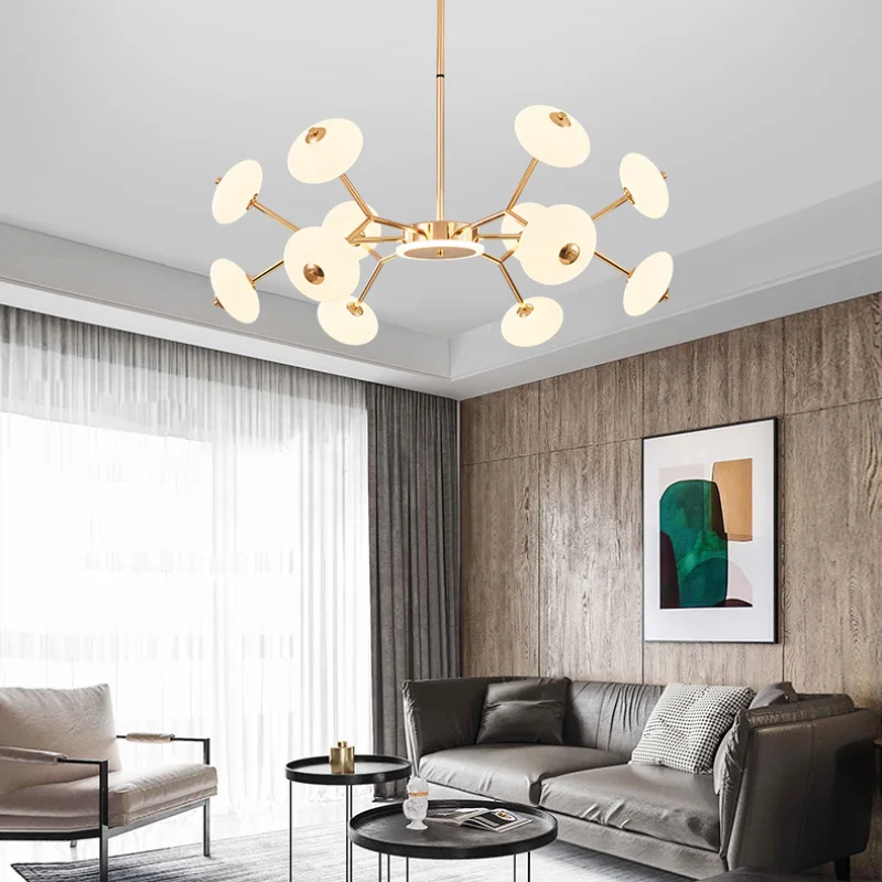 

NEW Modern LED Ceiling Lights Gold Chandelier Decoration Remote Control Lighting Chrome Chandelier Living Room Light Fixtures