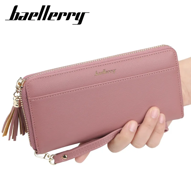 

baellerry Ladies Purse Women Wallet Female Zipper Bag Girls PU Leather Bags Card Holder Long Purse Coin Pocket monedero mujer