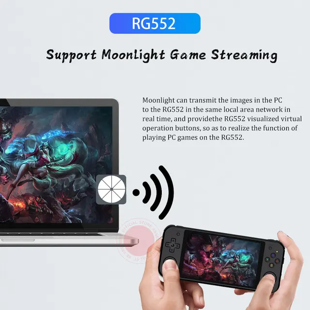 RG552 Anbernic Retro Video Game Console Dual Systems Android Linux Pocket Game Player Built in 64G 4000+ Games 5