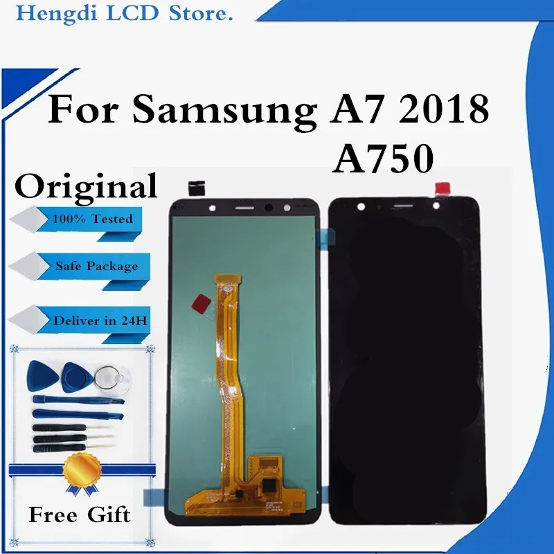 

Original LCD For Samsung A7 2018 A750 LCD Display Touch Screen Digitizer Assembly For Samsung A750 Display Screen With Tools