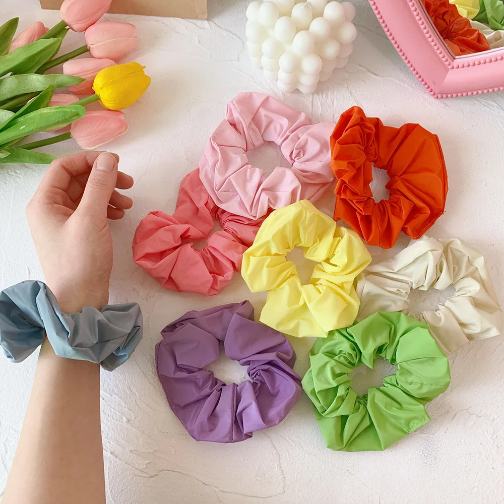 

1PC Fashion Solid Color Satin Hair Rope Ties For Girls Women Elastic Hair Bands Scrunchie Sweet Hair Accessories Ponytail Holder