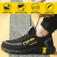 working shoes men steel toe anti smashing puncture proof soft light breathable comfortable indestructible security shoes