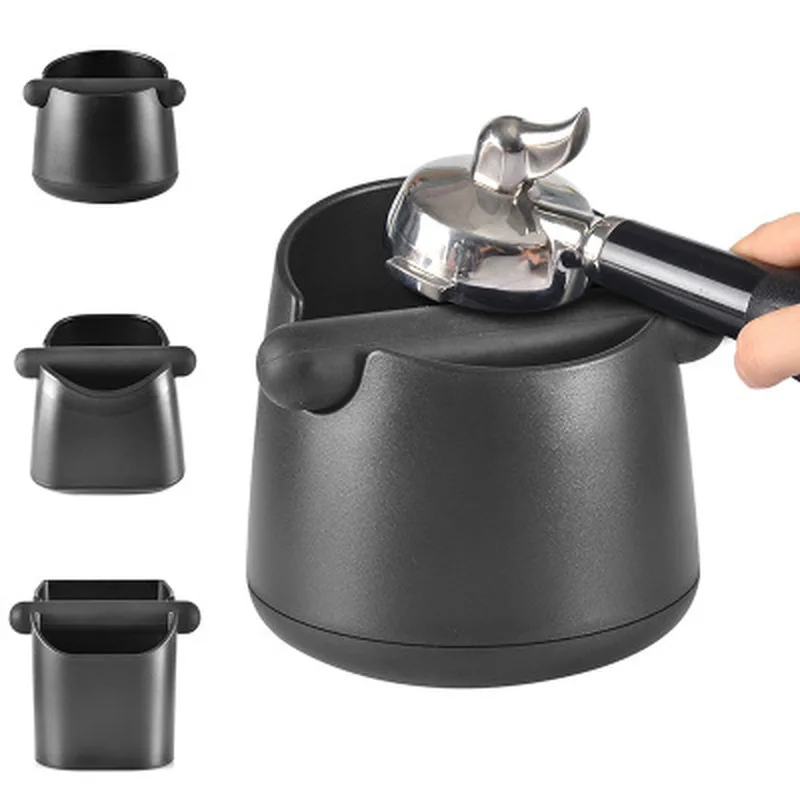

Hot Sale Black Coffee Grind Knock Box And Shock-Absorbent Espresso Dump Bin for Knock Bar Barista