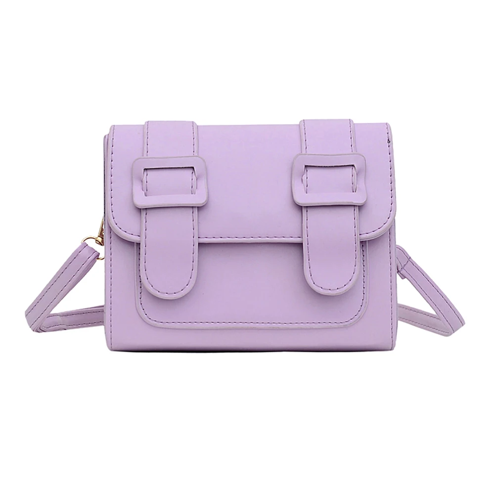 

Solid Crossbody Bags Women Shoulder PU Leather Square Casual Flap Handbag