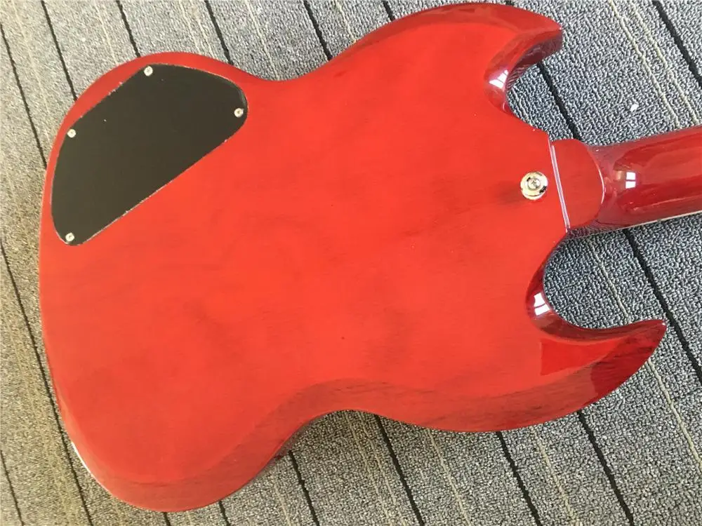 Китайский продукт Красная гитара Блочная инкрустация Бесплатная