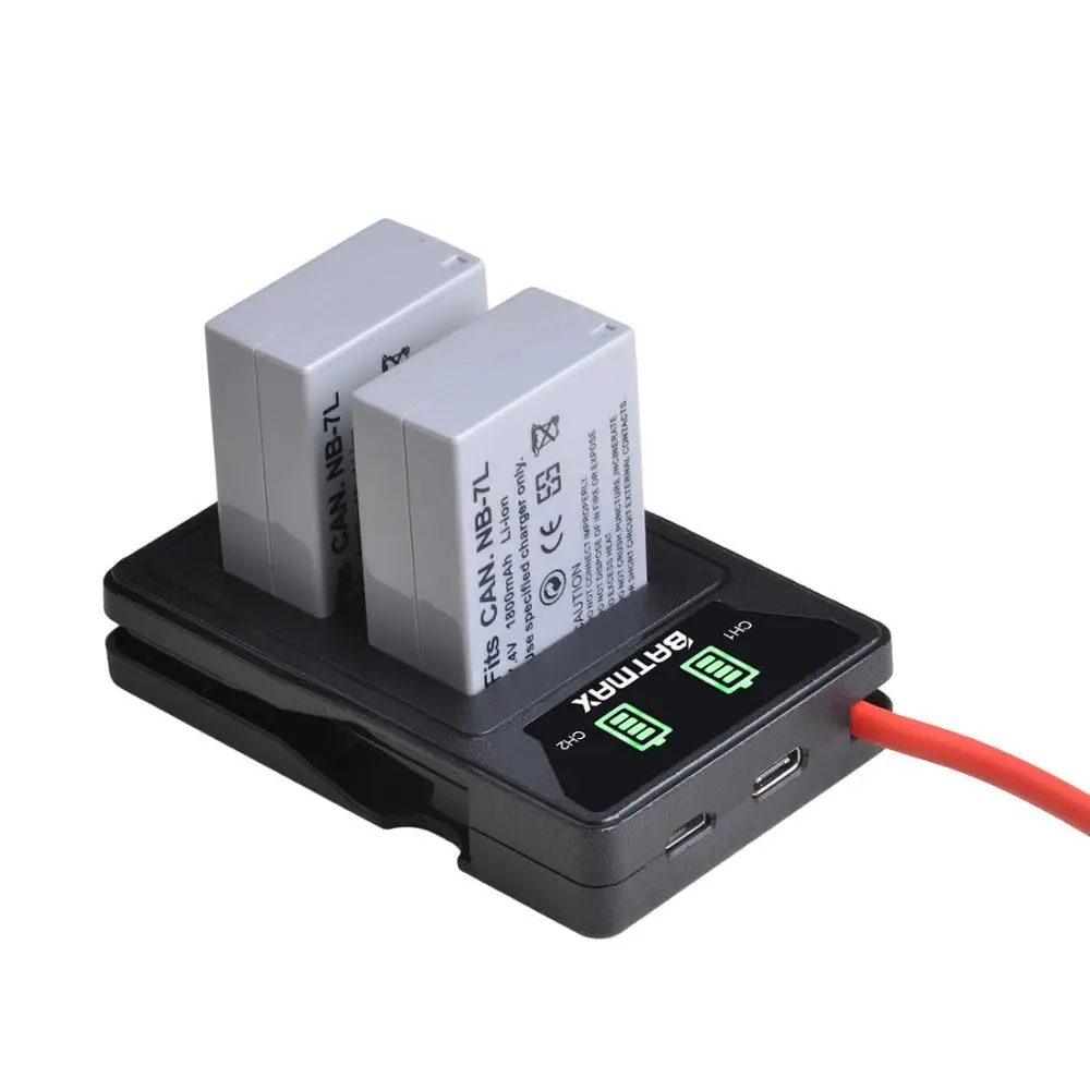 2 шт. NB 7L NB7L литий ионный аккумулятор + Встроенный двойной ЖК дисплей USB зарядное