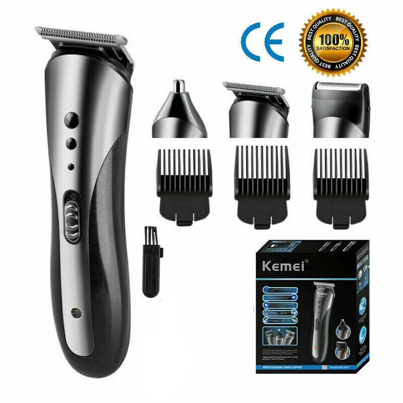 Kemei Аккумуляторная Беспроводная Машинка для стрижки волос 3 в 1 водонепроницаемая