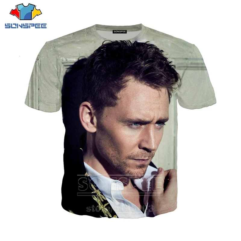 Футболка Tom Hiddleston для мужчин и женщин летняя Толстовка Loki с 3D принтом актер