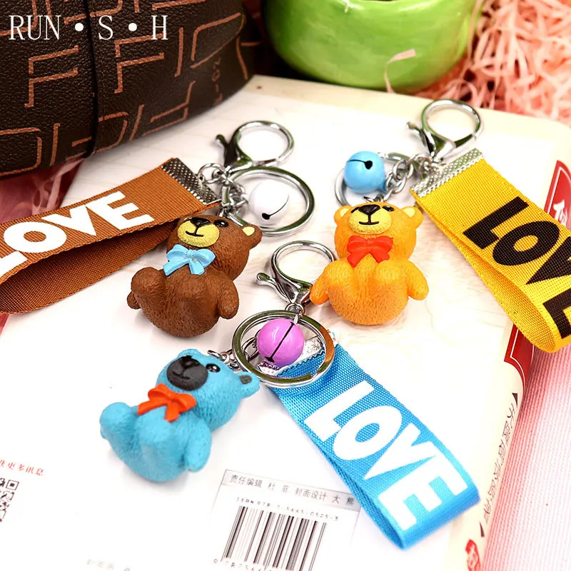 Милый мультяшный детский Медвежонок колокольчик брелок новая любовь тесьма