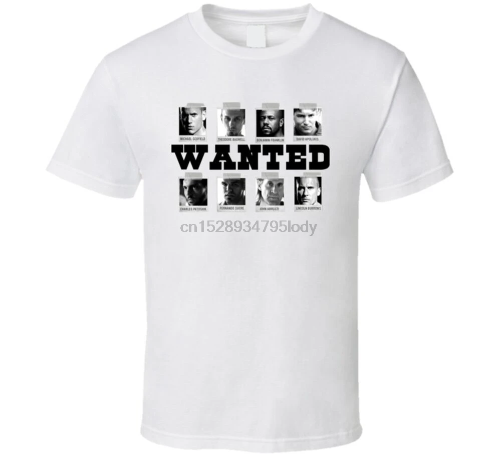 Футболка с надписью Prison Break Wanted tv | Мужская одежда