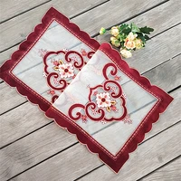 luxury lace satin embroidery bed table runner cloth cover flag dining tea coffee tablecloth christmas home party wedding decor