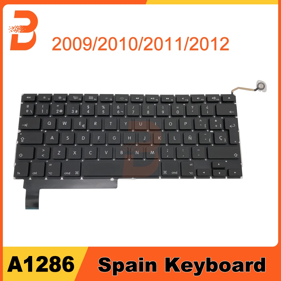 

Новая испанская клавиатура a1286 для ноутбука MacBook Pro 15 дюймов, A1286, замена клавиатуры 2009 2010 2011 2012 лет