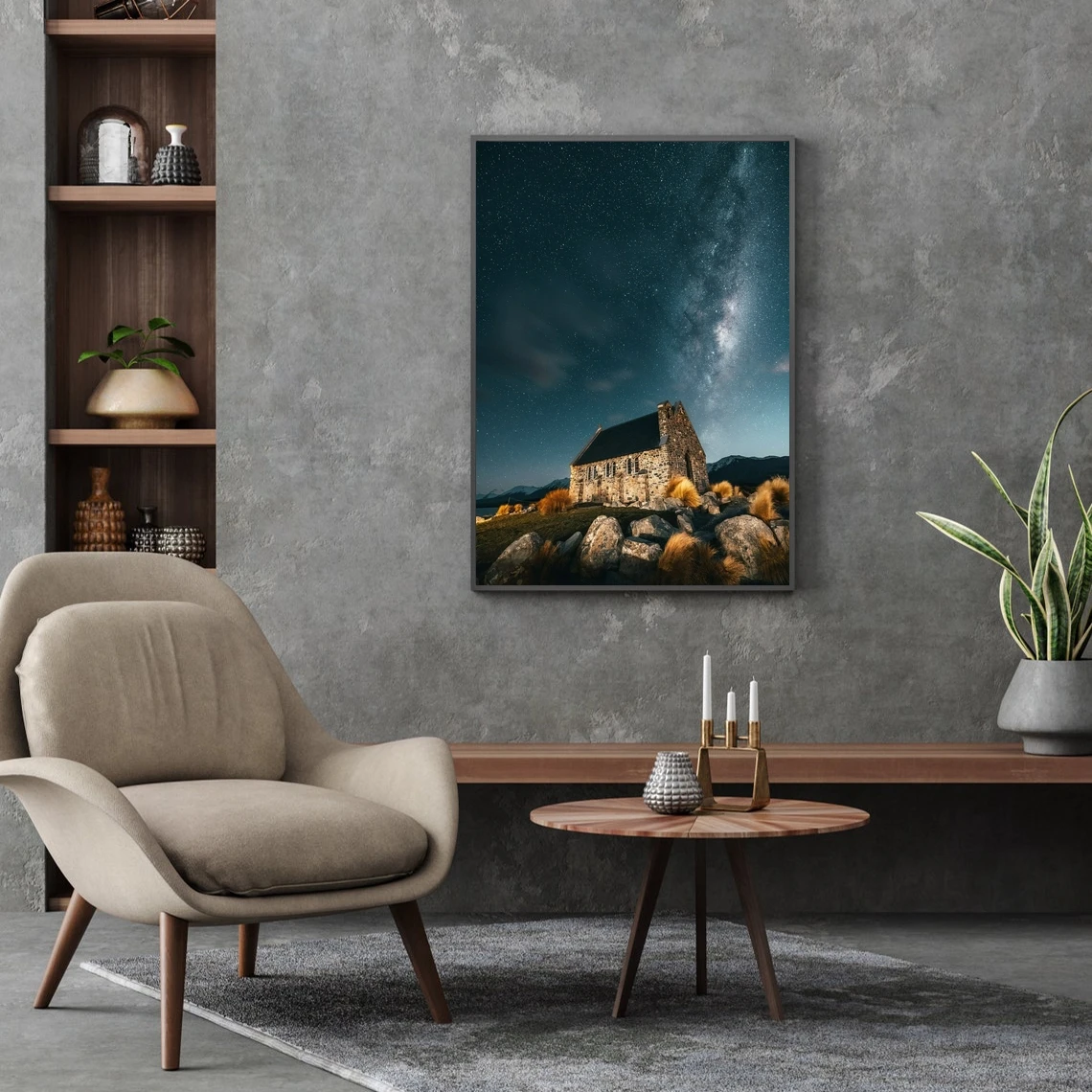 

Milky Way Church Print, Church of the good shepherd Wall Art Print, photo print from Lake Tekapo, New Zealand Landscape Poster