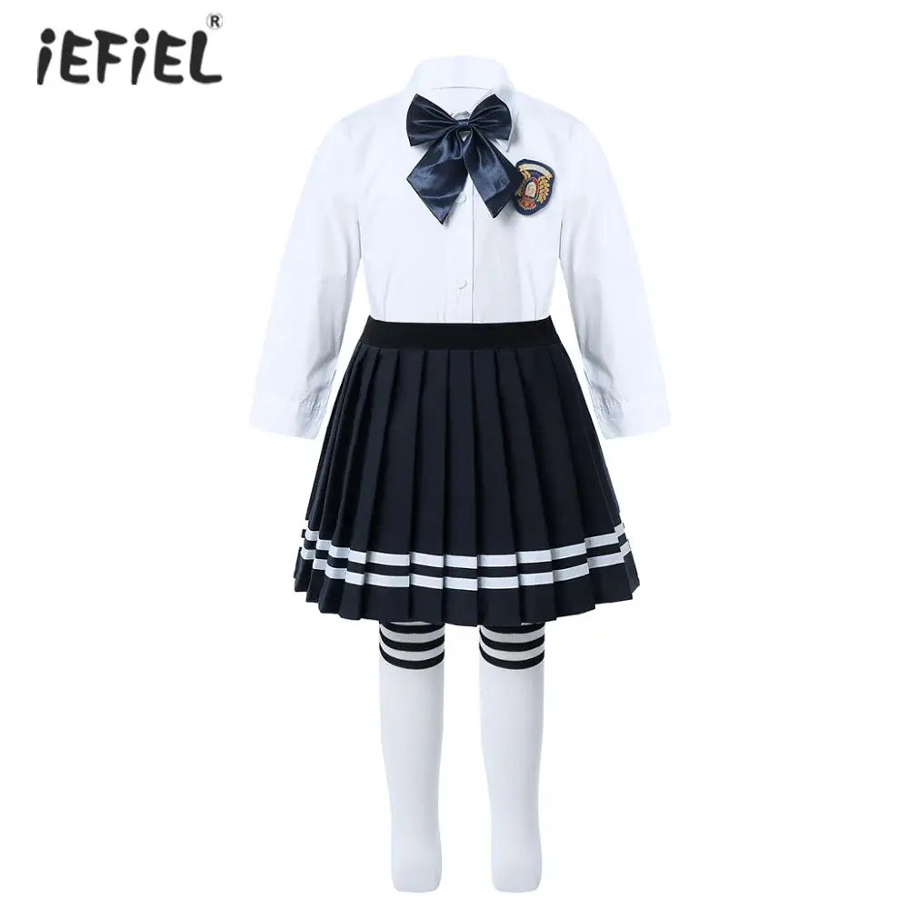 Детская школьная форма в японском британском стиле рубашка с длинным рукавом для