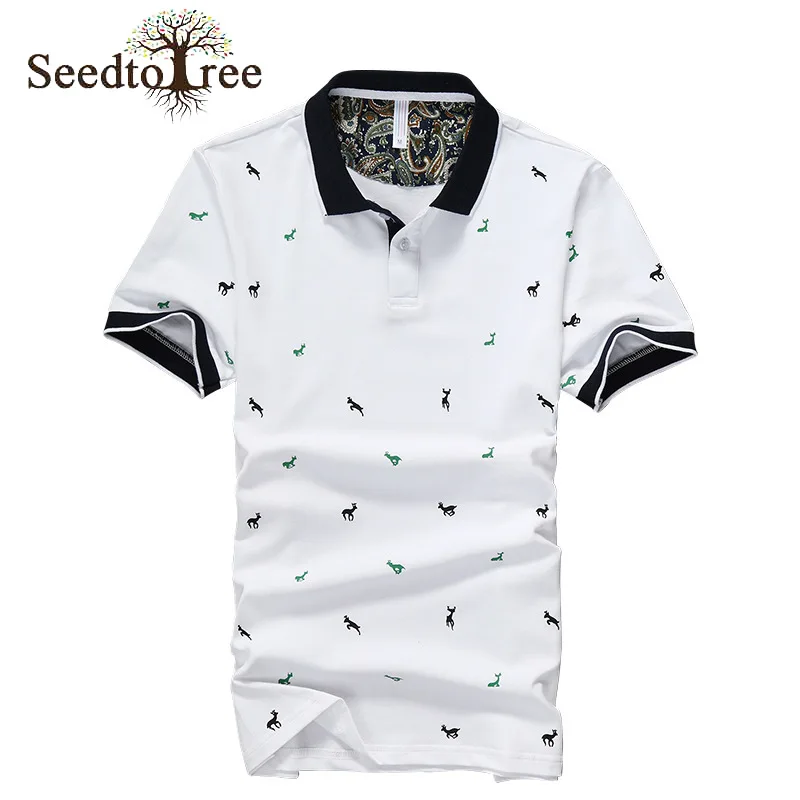 

Summer New Men's Polo Shirt Large Size Slim Printing Short Sleeved Casual T-shirt Cotton