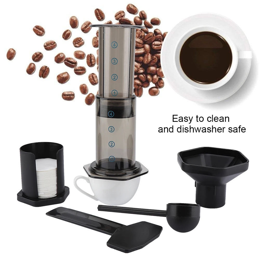 

Portable Reusable Plastic Coffee Filter Strainer Set Espresso Make Powder Measuring Spoon Coffee Filter Tools With Funnel