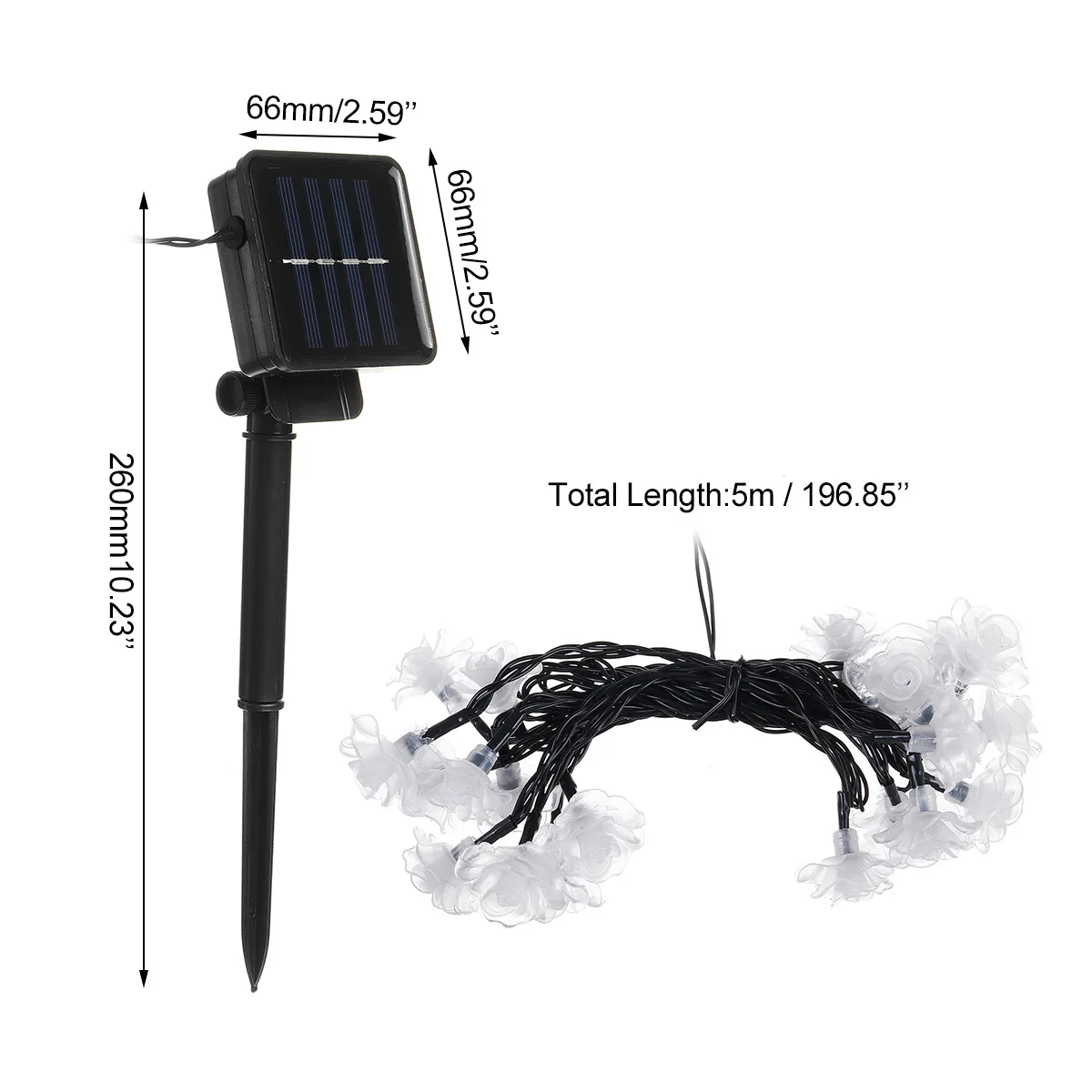 

5m Solar Powered Rose Led String Light 20 LED Flower For Seasonal Courtyard Christmas Holiday Wedding Parties Garden Decoration