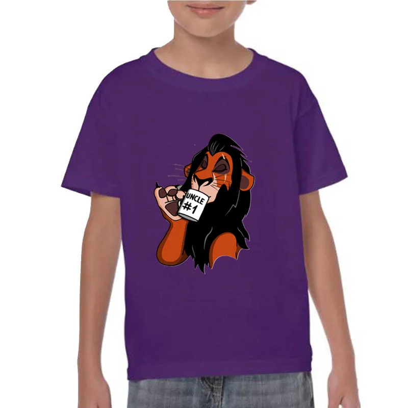 Аниме Король Лев шрам дядюшка Детская футболка Забавные футболки Симба