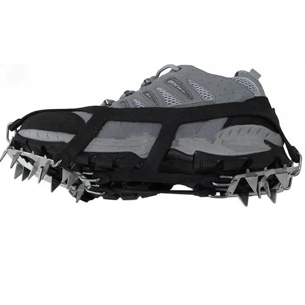 

Durable Crampons Shoe Covers Delicate Design Crampons Winter Climbing Anti Slip Shoes Cover 18 Teeth Shoe Spiked Grips Cleats