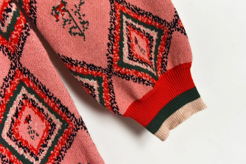 Теплое зимнее платье для женщин хит цвет ромба жаккардовое платье-свитер 2020