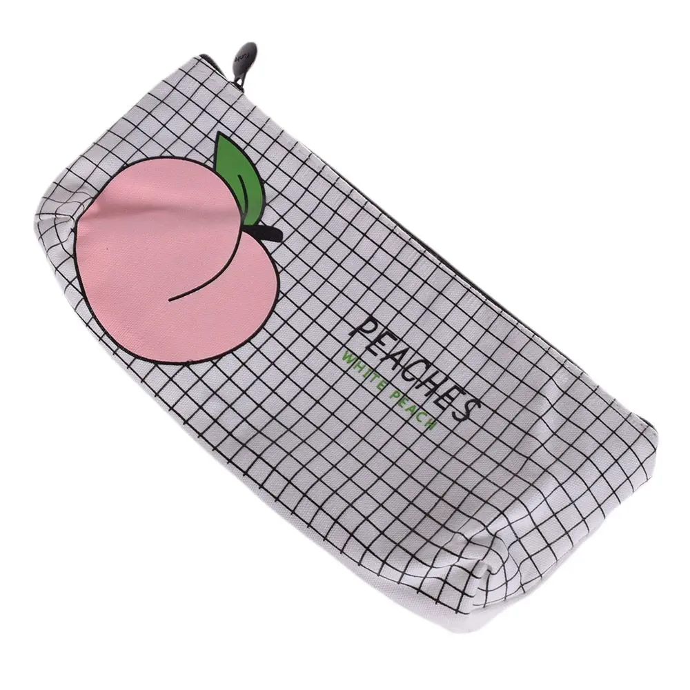 Пенал тканевый с фруктами и персиком для девочек милый чехол карандашей