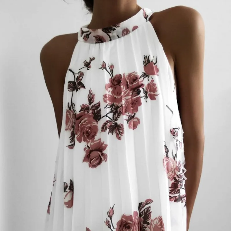 

Loose Dress For Women Sleeveless Printed Floral Maxi Dresses New Sexy Long Summer Dress Plus Size Ladies Dresses Streetwear