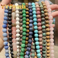 natural matte turquoises jades quartz jaspers agates tiger eye stone charms minerals beads for jewelry making bracelet 4 12mm