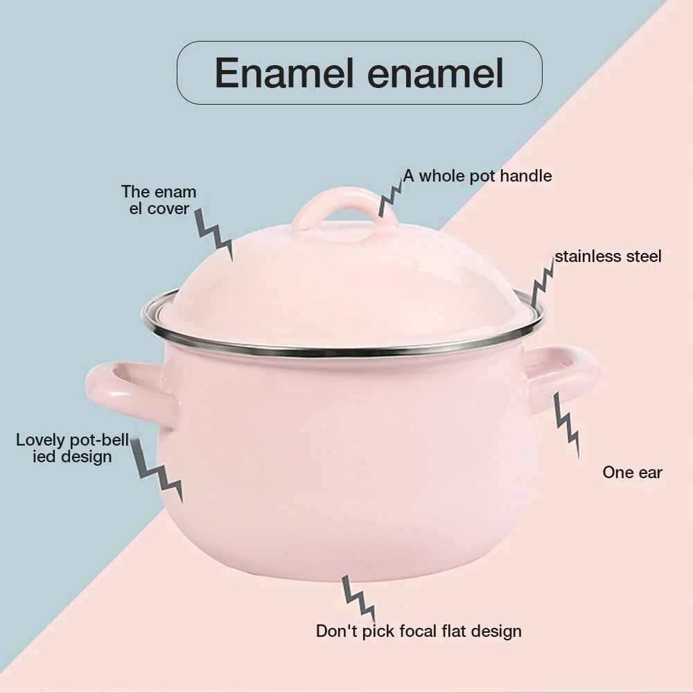 Эмалированные складские кастрюли с крышкой многофункциональная суповая
