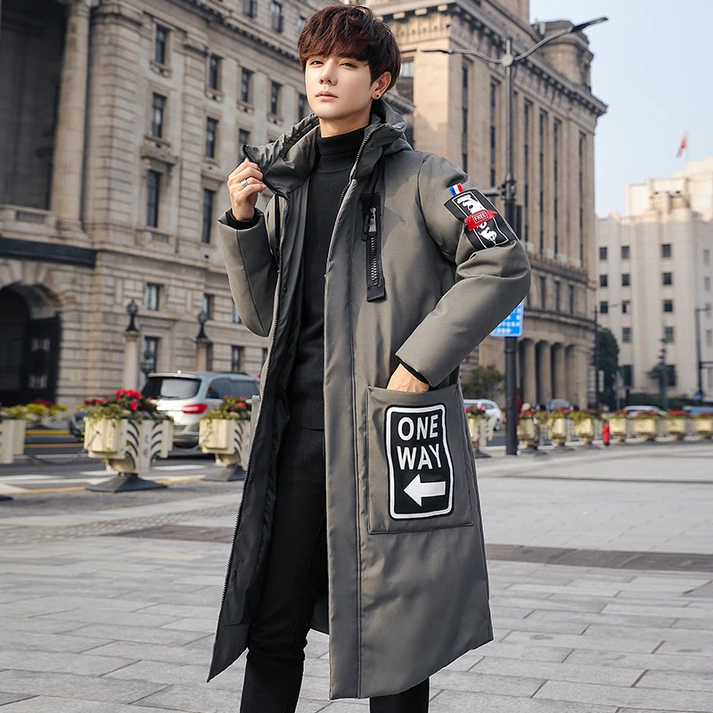 

2020 Fashion Winter Jacket Men Hooded Fur Parka Men Warm White Duck Down Jacket Plus Size 3XL Streetwear Coat Men Long