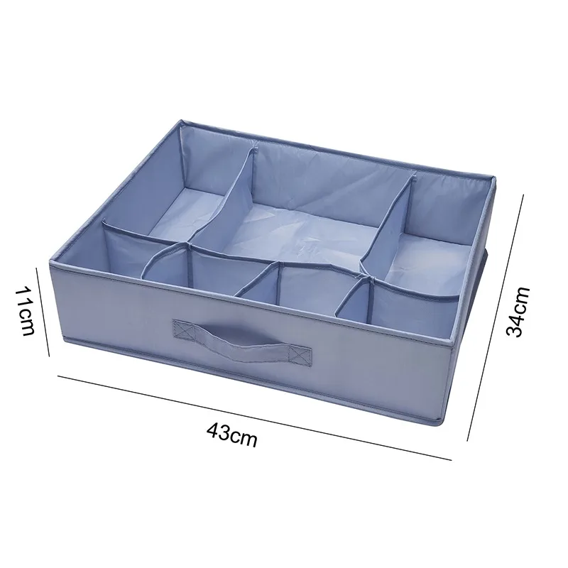 

Dormitory Closet Organizer For Socks Home Separated Underwear Storage Box 7 Grids Bra Storage Foldable Drawer Organizer#