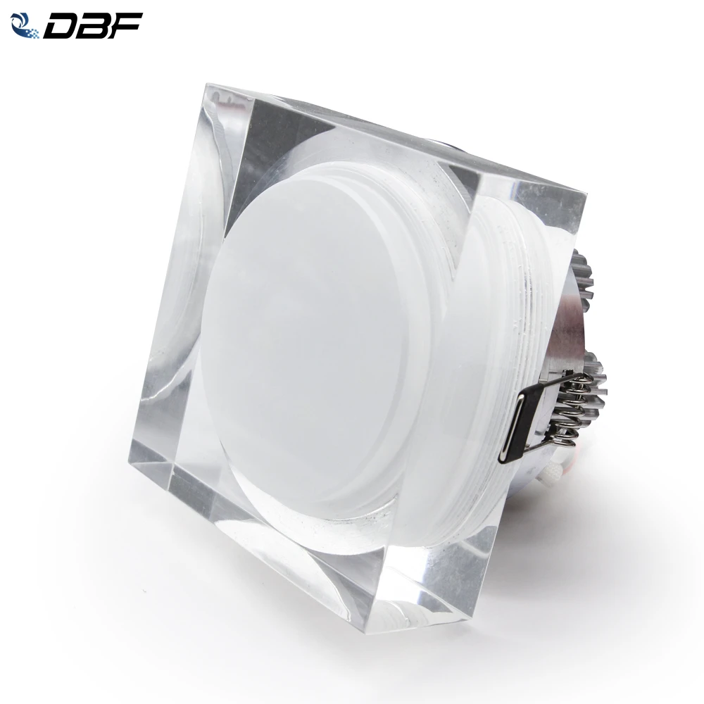 

[DBF]Acrylic Square RGB LED Recessed Downlight 1W 3W 5W 7W Ceiling Spot Lights with AC 110V 220V Driver for Bedroom Kitchen Home