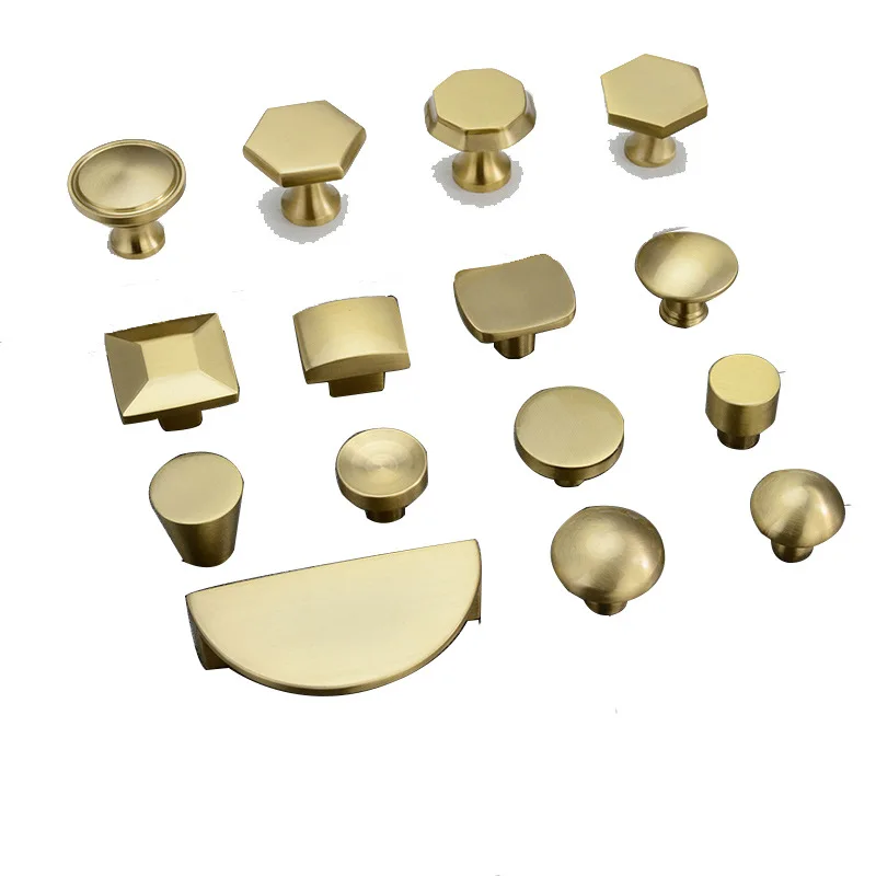 

Solid pure copper handle European and American style brass wardrobe door handle drawer single hole wine cabinet handle