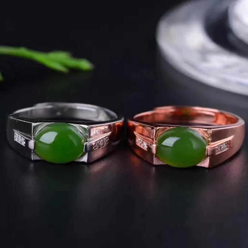 Кольцо мужское из яшмы чистого серебра 100% пробы | Украшения и аксессуары