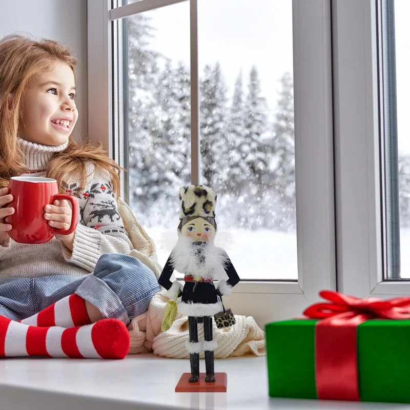 

38CM Creative Gift Crafts Princess Nutcracker Puppet Decoration Wooden Figurines Desk Decoration