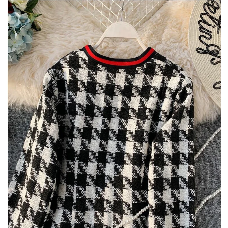 Женская одежда длинный рукав v образный вырез соединенный твидовый жакет