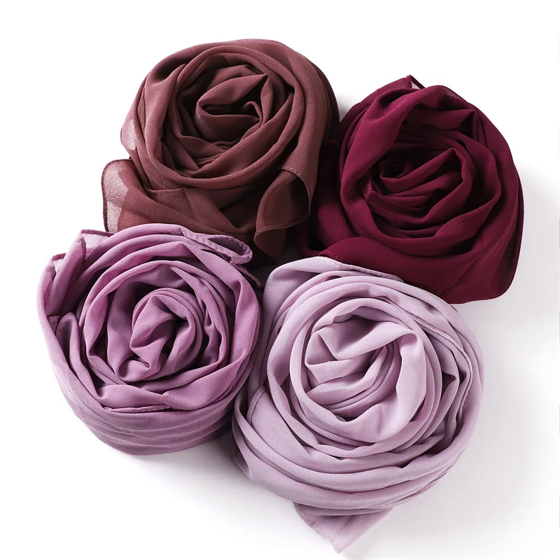 Женская шифоновая повязка на голову мягкий головной платок в мусульманском