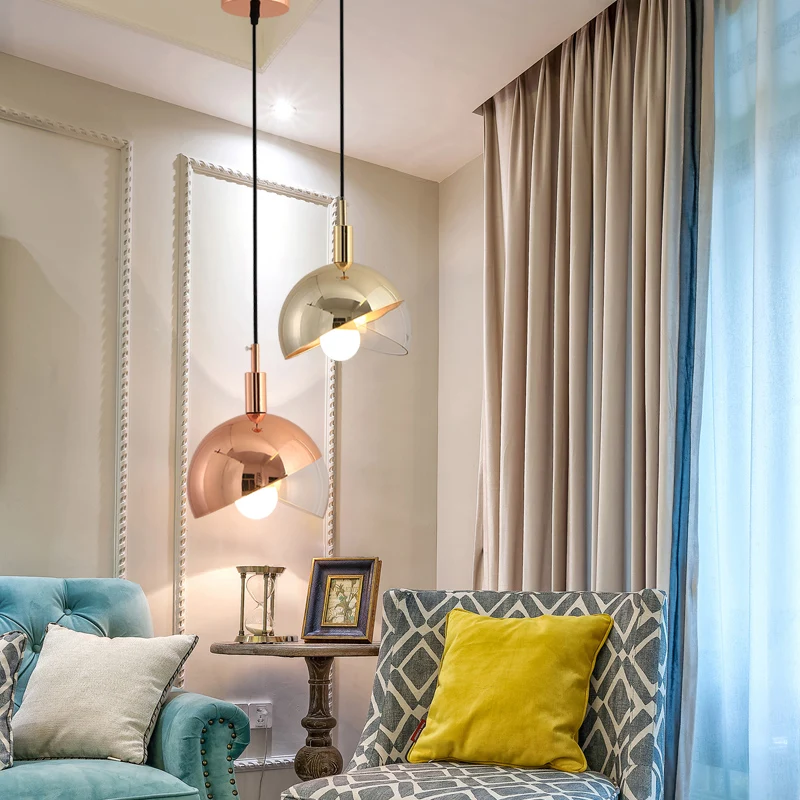 

Nordic Rose Gold Restaurant Lamp Simple Modern Bedroom Bedside Lamp Bar Designer Clothing Store pendant lights nordic kitchen