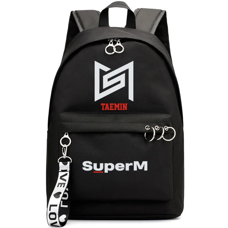 

KPOP Super M Black Pink Backpack Jopping SuperM Stationery KAI LUCAS TAEMIN TAEYONG BAEKHYUN TEN MARK BackPack School Bag FH94