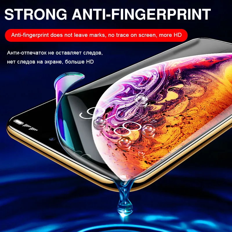 3 2 1 шт 20D полное покрытие Гидрогелевая пленка для iPhone 6 6s 7 8 Plus Защита экрана для iPhone X XR XS MAX защитная пленка не стекло