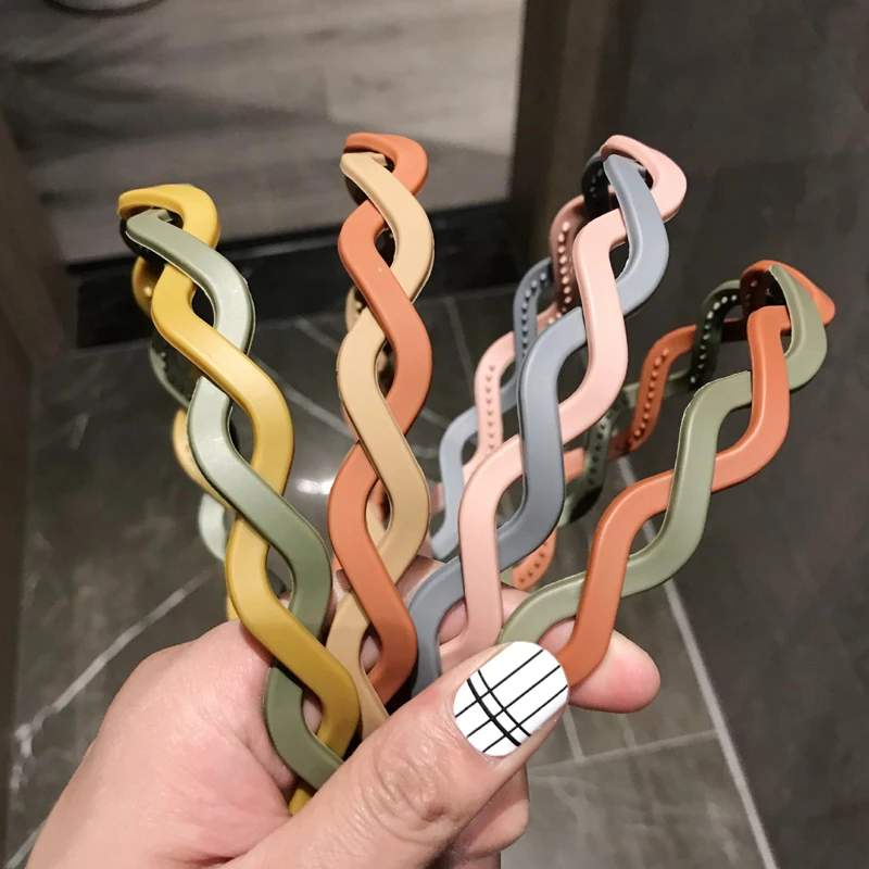 

2021 New Fashion Frosted Solid Color Braid Headband Hairband Hair Accessories Headwear