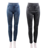 new fashion women slim jeggings push up leggings one size stretch elastic pencil leggings jeans denim high waist leggings